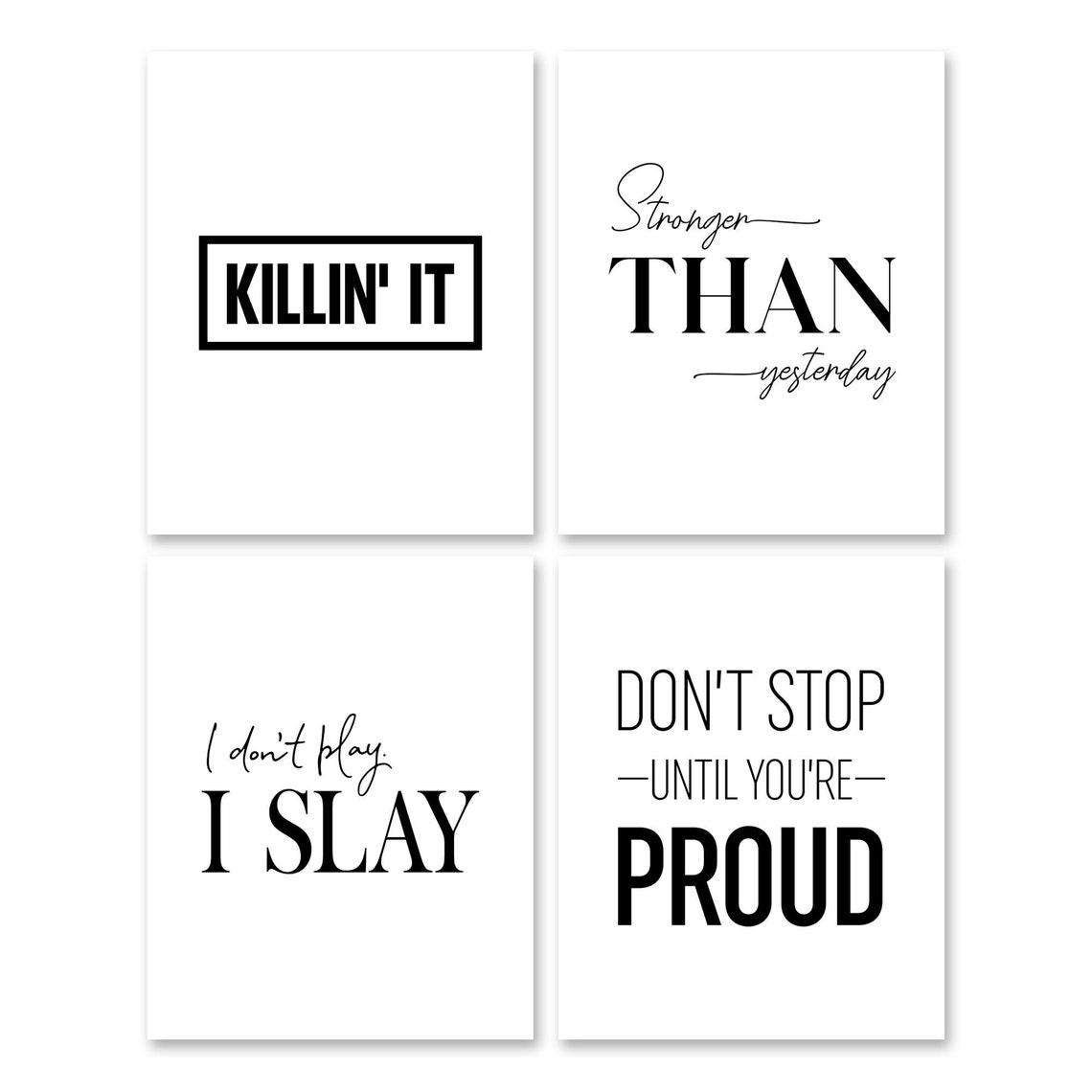 Motivational 16 Poster Bundle Set Minimalist Typography Home Decor - Image 3