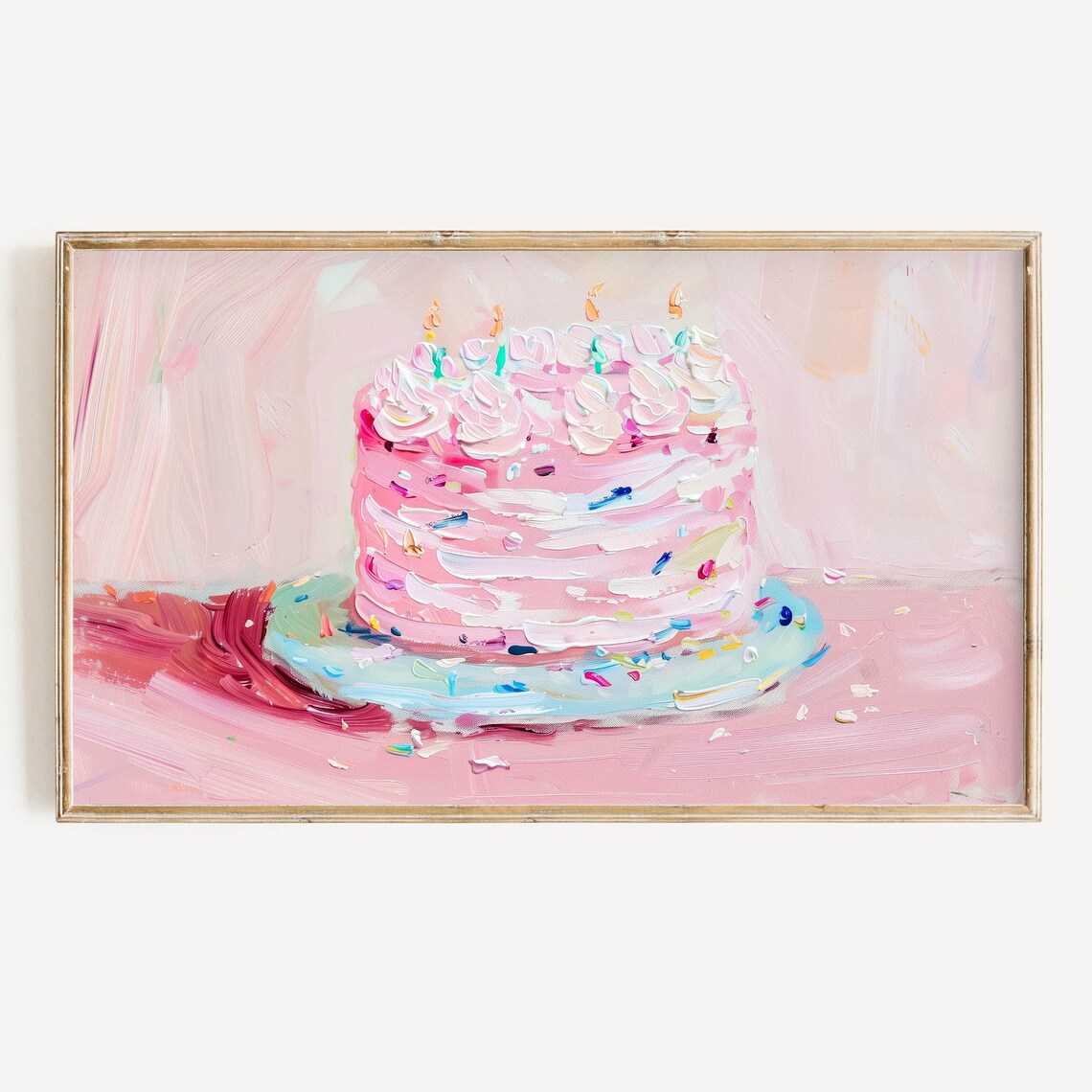 Birthday Cake Art Print, Colorful Birthday Wall Art