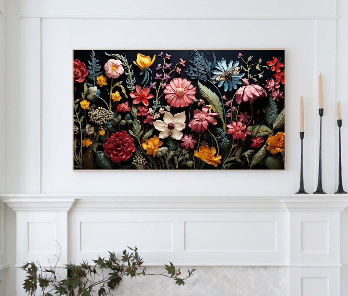 Wildflowers Butterfly Garden Spring Botanical Art Print - Image 4