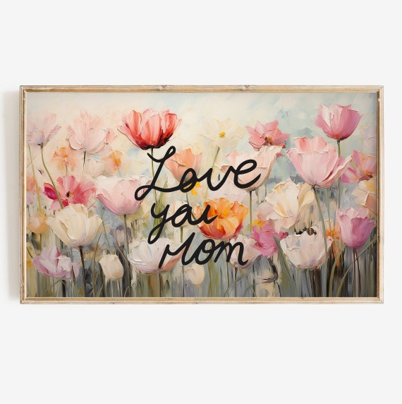 Frame Tv Mothers Day Art Floral Happy Mothers Day Soft Tulip Frame Tv Mom Art