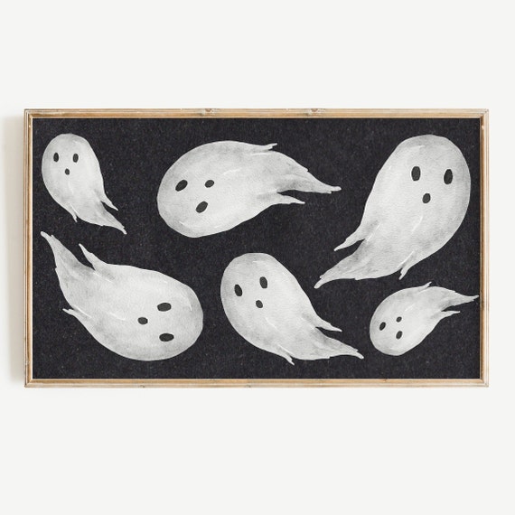 Halloween Ghost Watercolor Boho Art Print