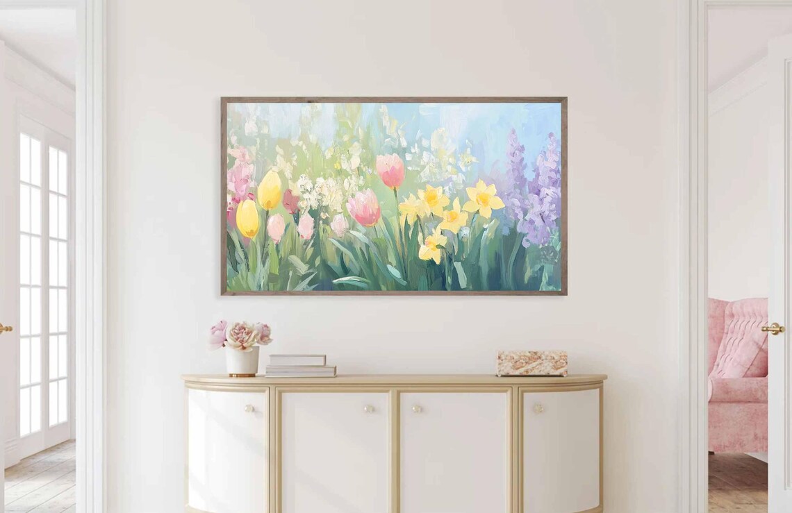 Spring Floral Art Print, Pastel Wildflower Decor - Image 4