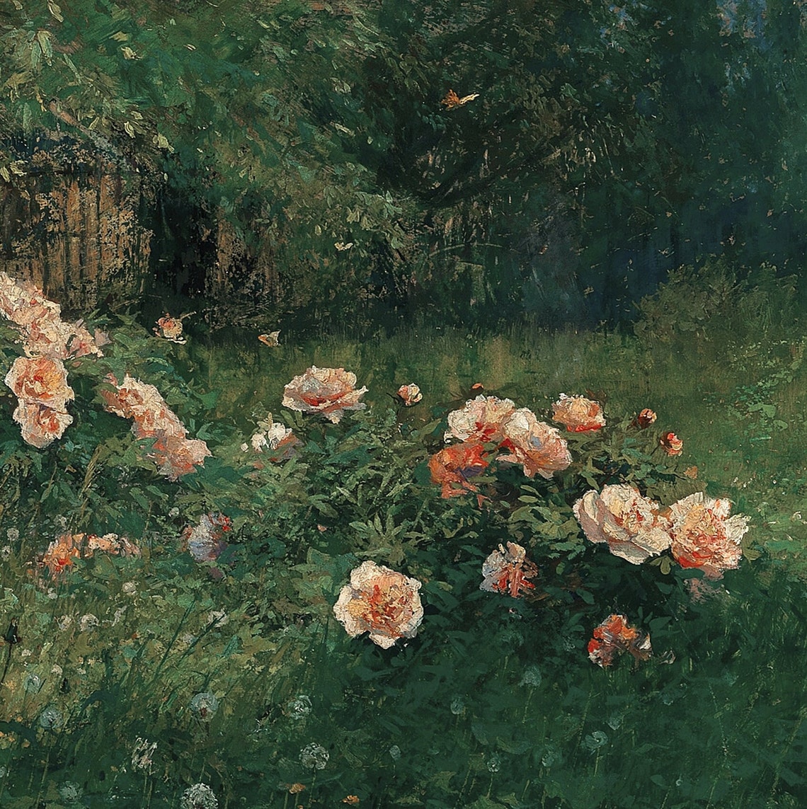 Vintage Rose Garden Woman Reading Antique Impressionist Poster - Image 3