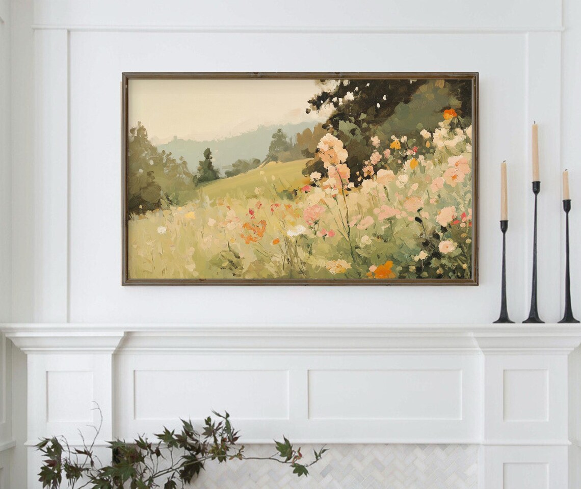 Spring Wildflowers Landscape, Floral Art Print - Image 4