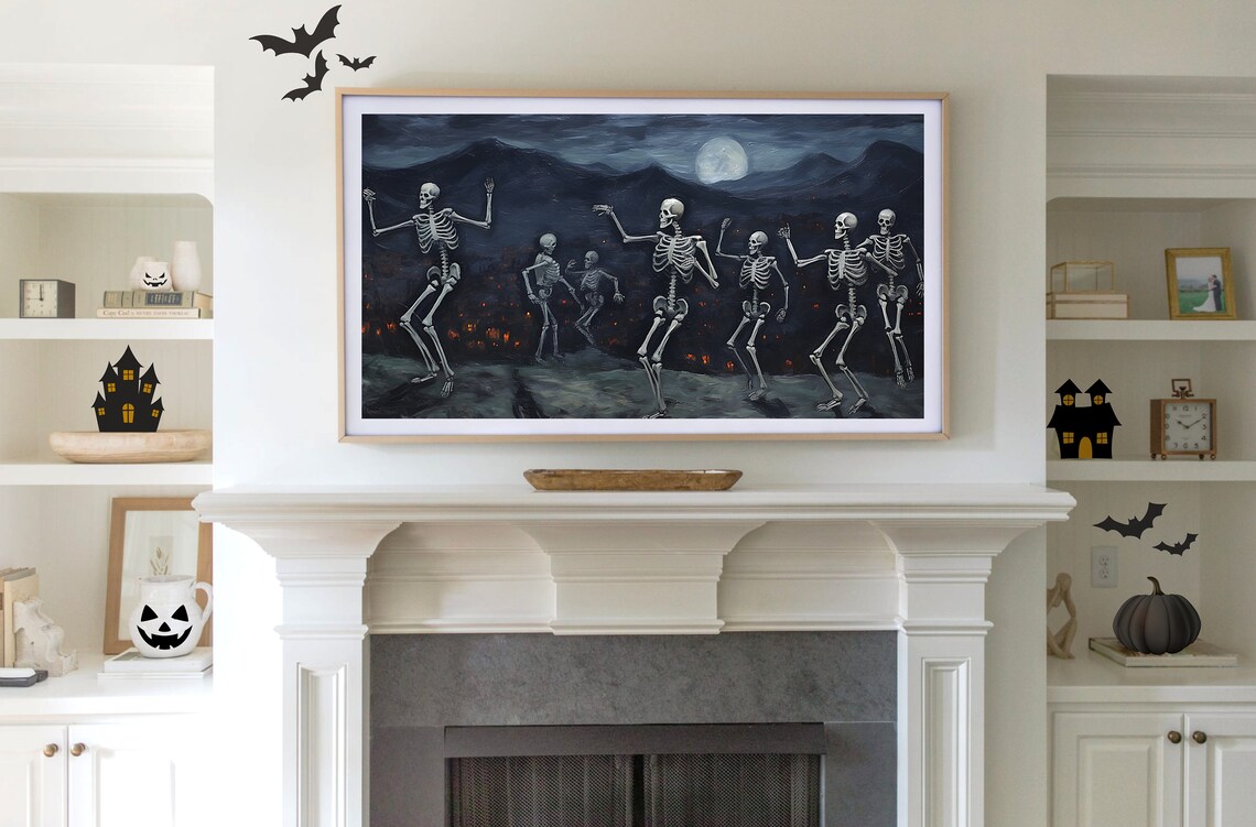 Halloween Dancing Skeleton Vintage Fall Poster - Image 3