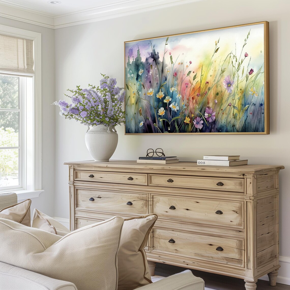 Spring Wildflowers Watercolor Art Print, Boho Floral - Image 3