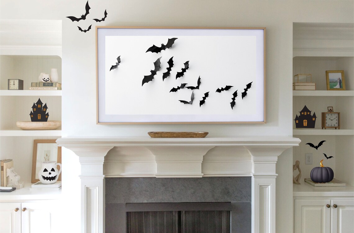 Halloween Bat Modern Minimalist Art Print - Image 2