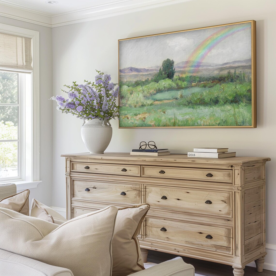 Spring Frame TV Art, Vintage Rainbow Landscape - Image 5