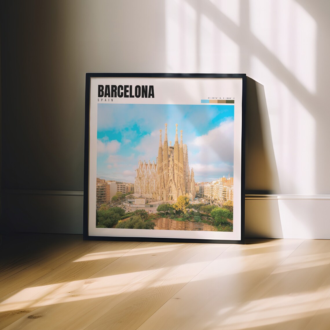 Barcelona Spain Sagrada Familia Basilica Sunny Daytime Travel Poster - Image 3