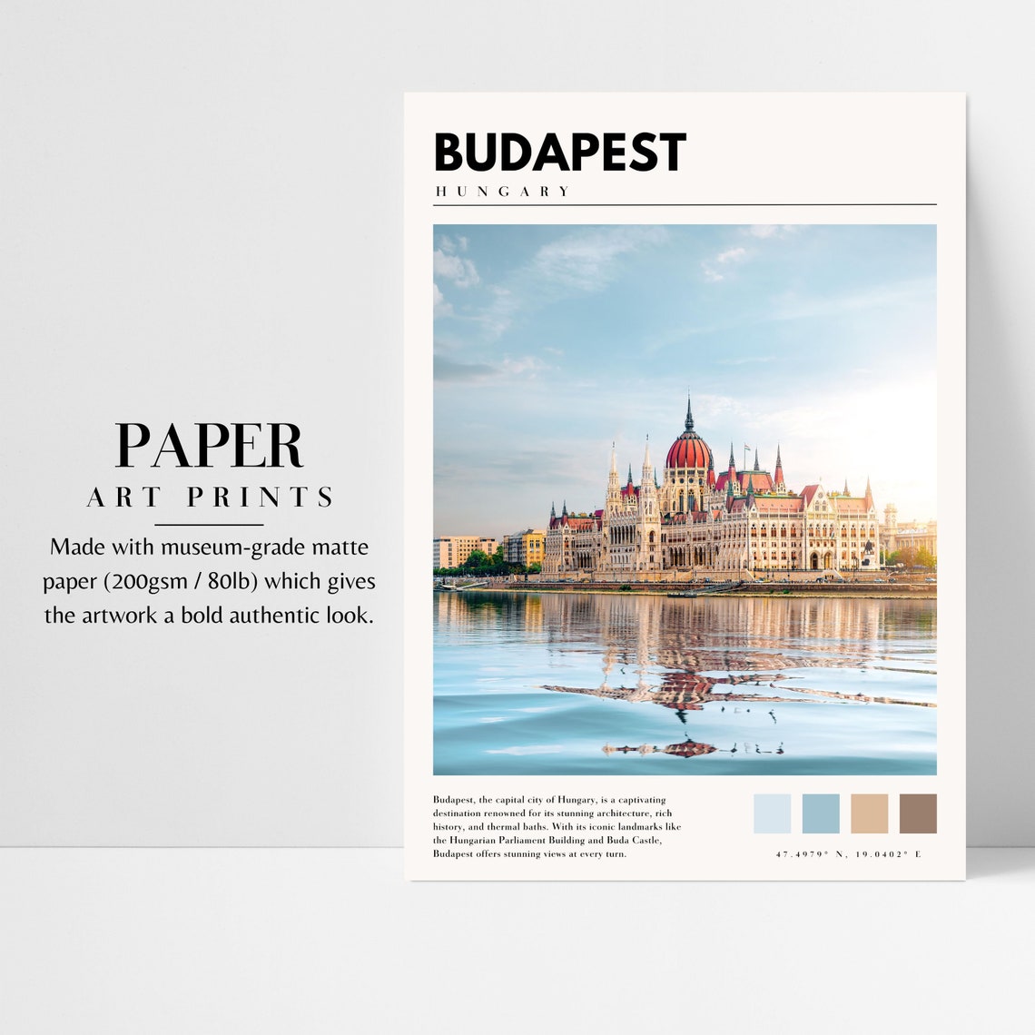 Budapest Parliament Building Reflected in the Danube River Poster - Image 3