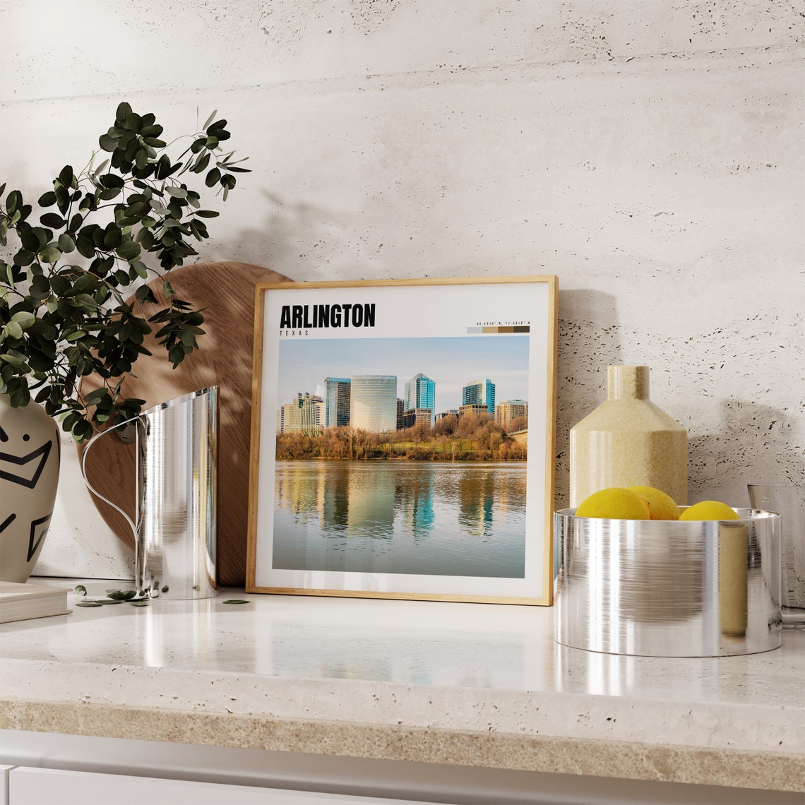 Arlington Virginia Skyline Across Potomac River Reflection Poster - Image 4