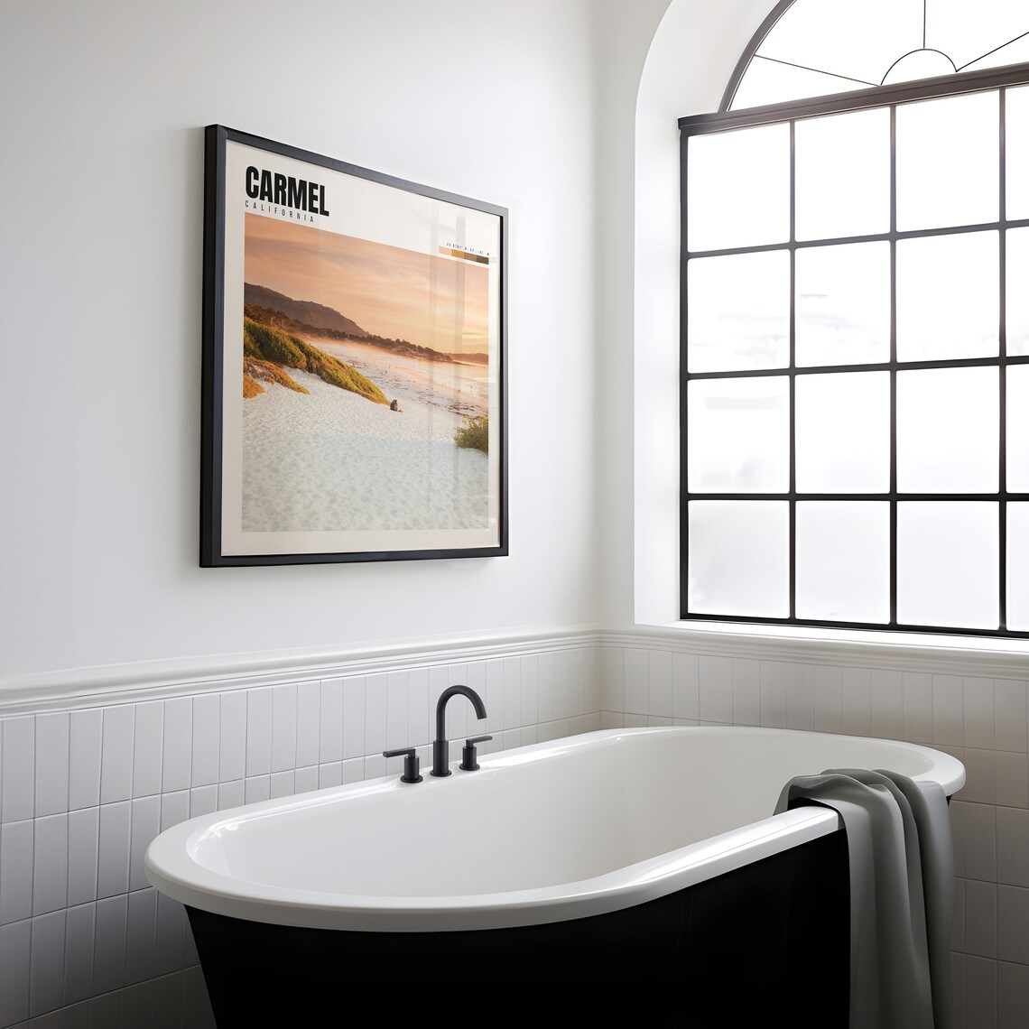 Carmel California Beach Sunset White Sand Dunes Ocean Poster - Image 2