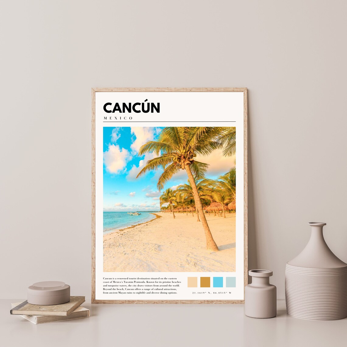 Cancun Mexico Travel Poster, Beach Photography Art Print - Image 4