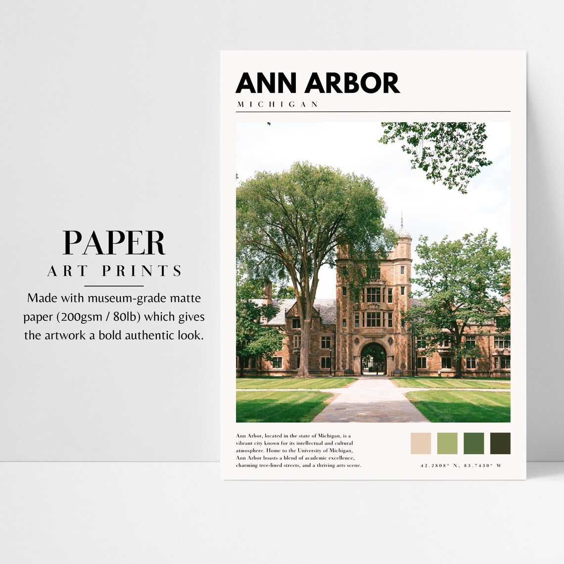 Ann Arbor, Michigan University Of Michigan Art Print - Image 3