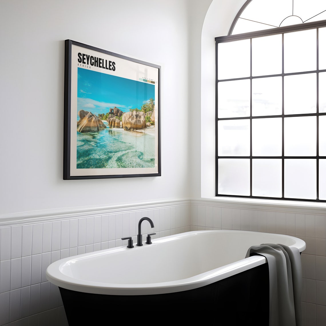 Seychelles Poster with Granite Boulders and Crystal Beach Shoreline - Image 2
