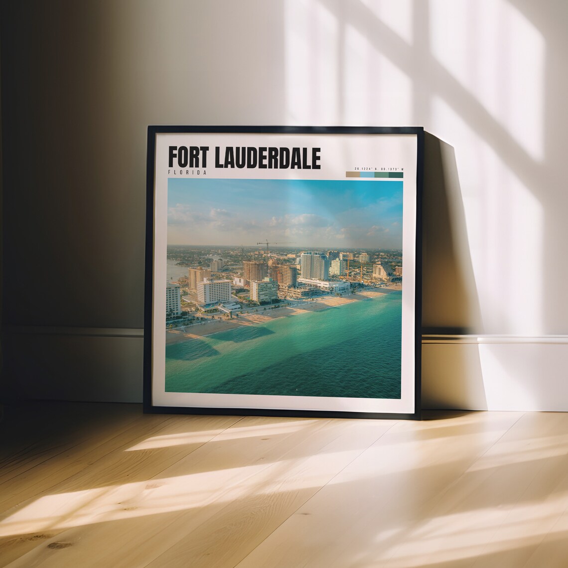 Fort Lauderdale Beach Aerial Coastline Florida Tropical Travel Poster - Image 3