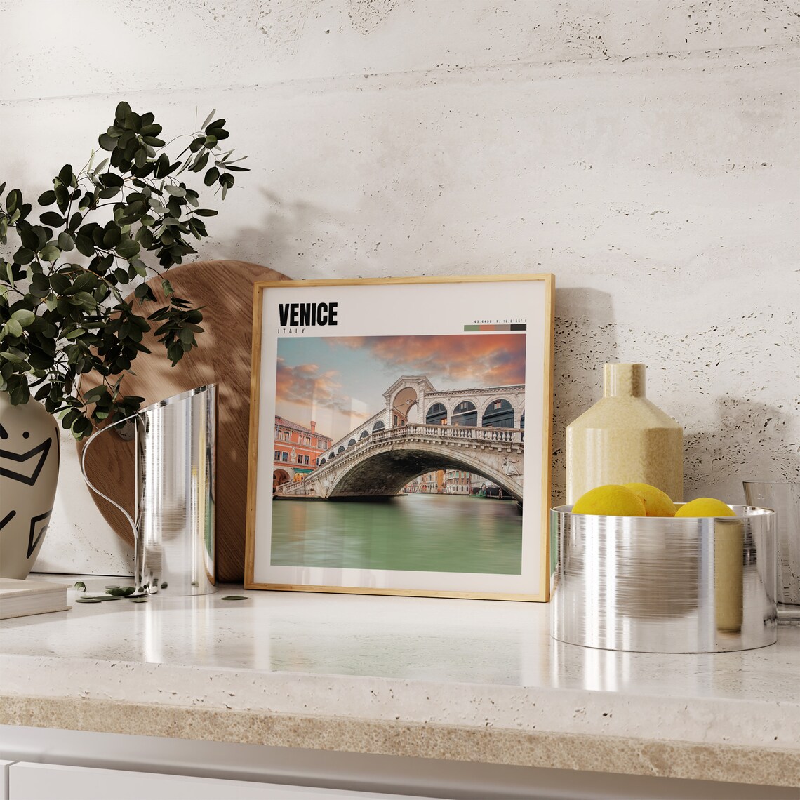 Venice Italy Rialto Bridge Grand Canal Sunset Glow Travel Poster - Image 4