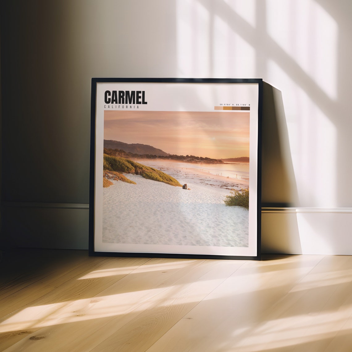 Carmel California Beach Sunset White Sand Dunes Ocean Poster - Image 3