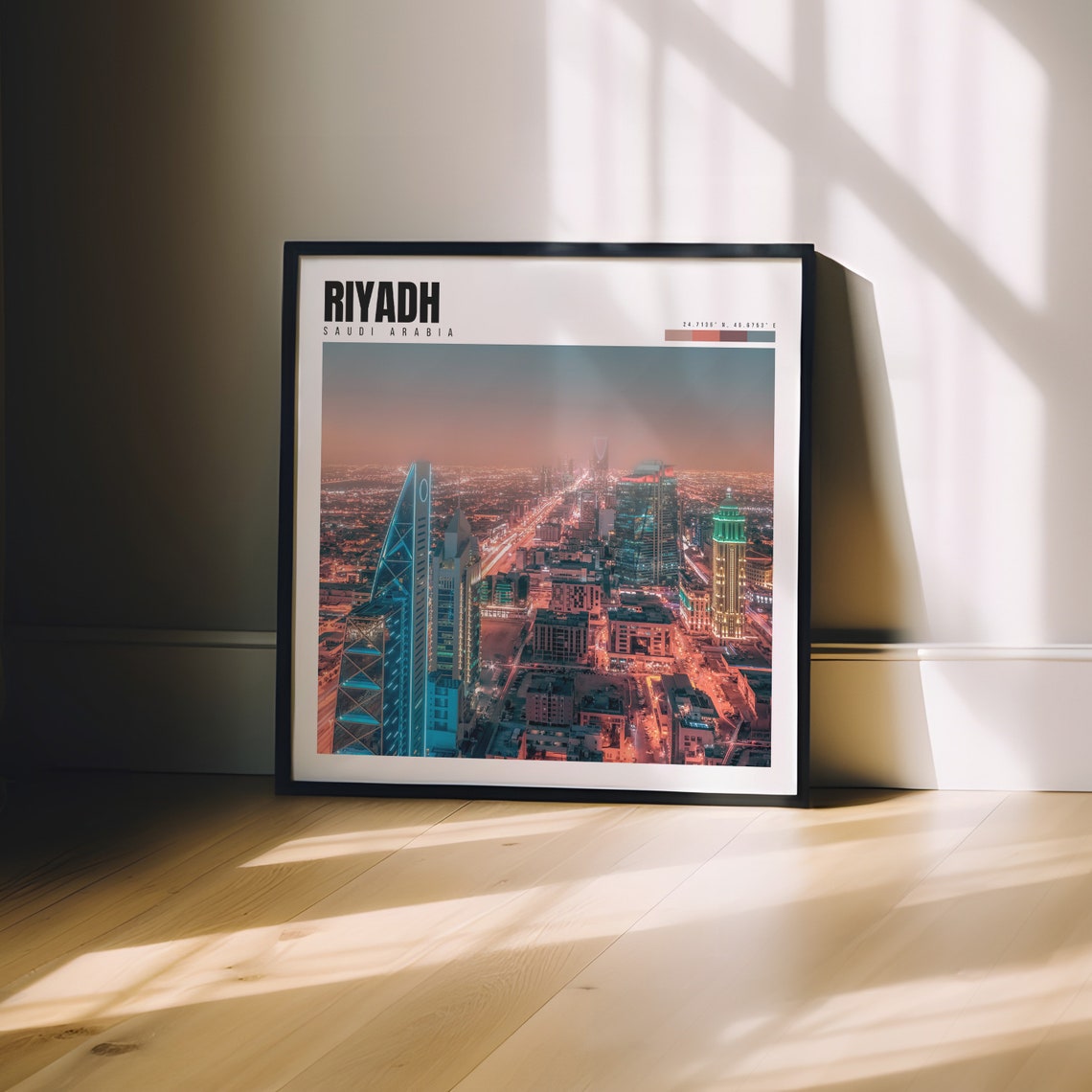 Riyadh Saudi Arabia Kingdom Centre Tower Night City Lights View Poster - Image 3