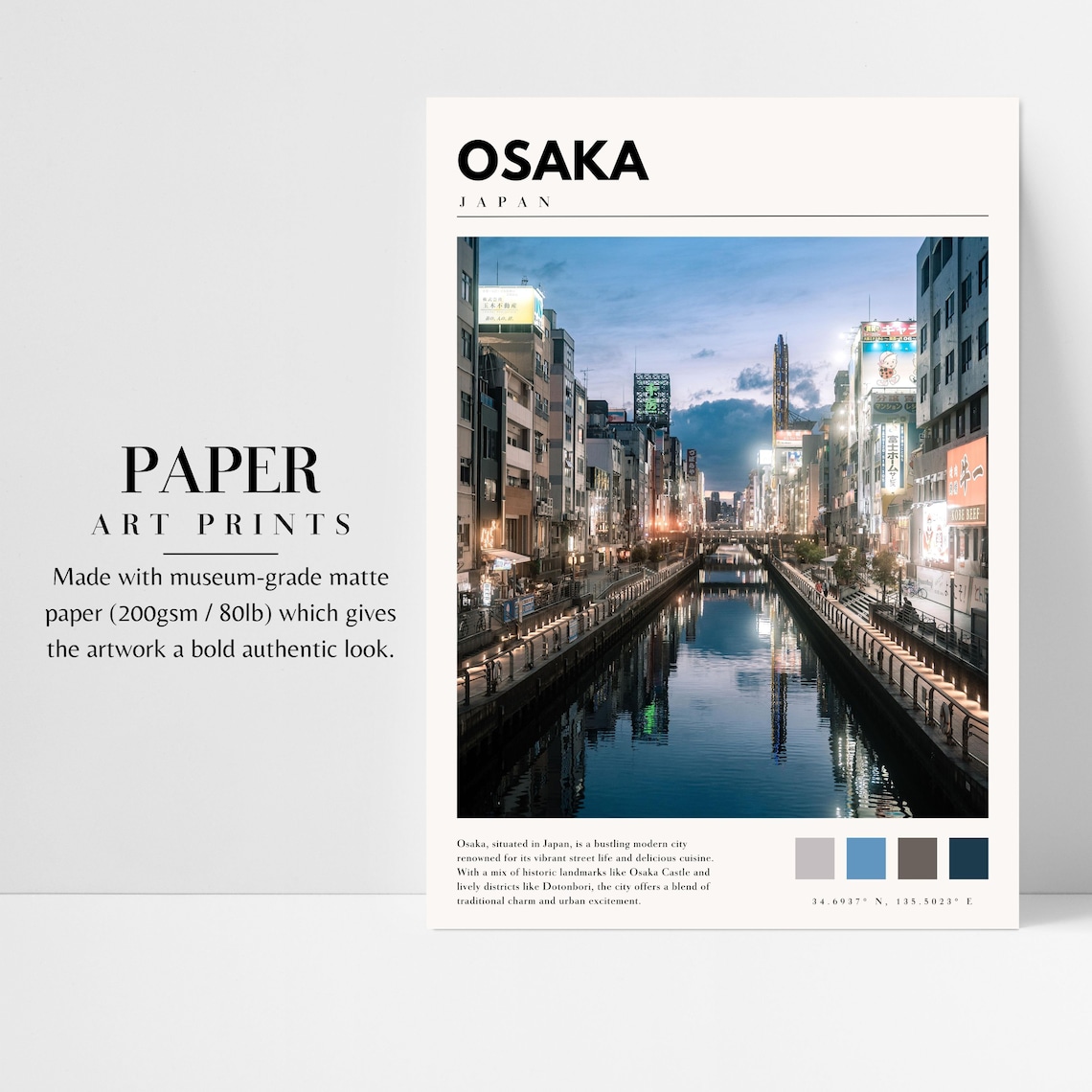Osaka Japan Travel Poster Print, Japanese Wall Art - Image 3