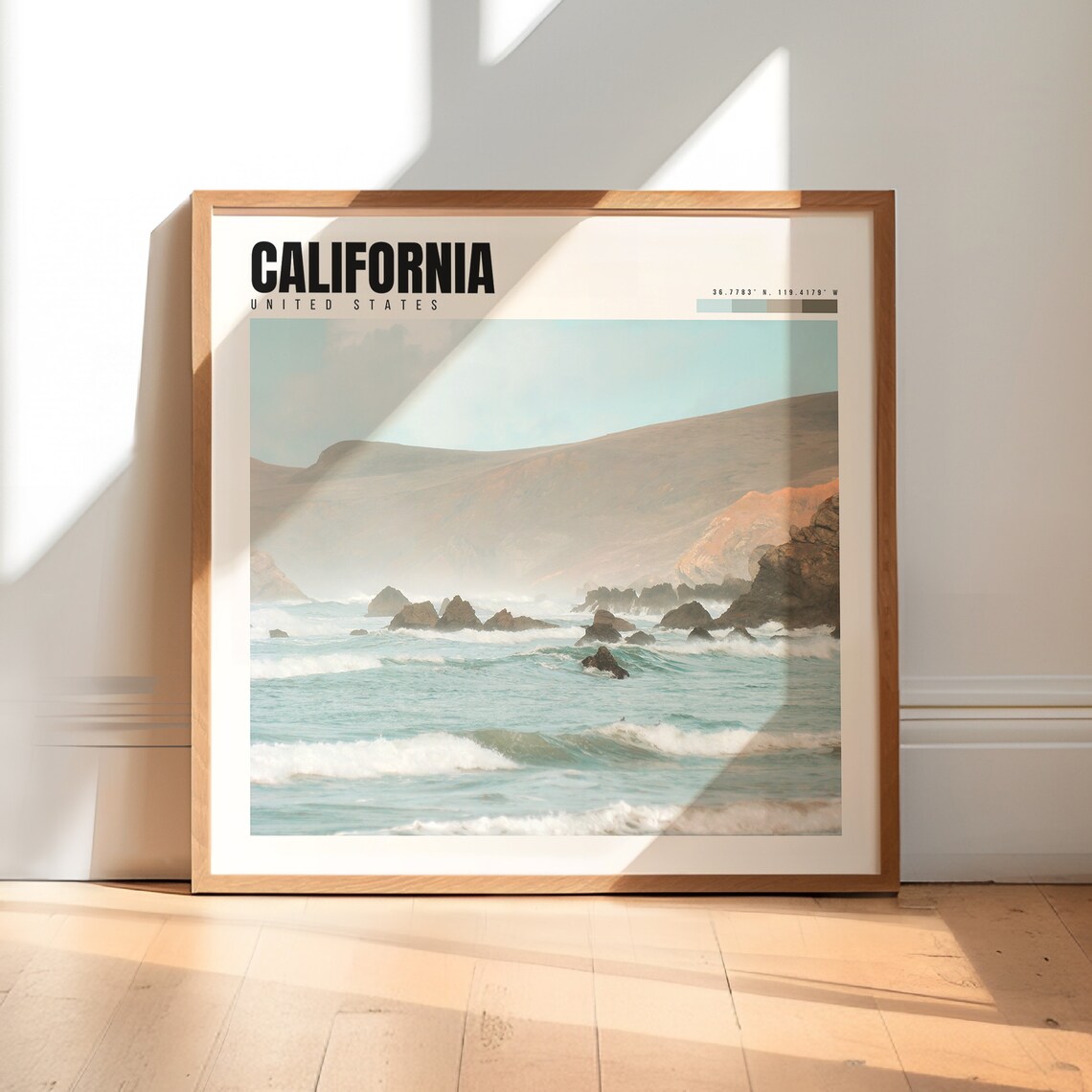California Travel Poster, Home Decor Wall Art