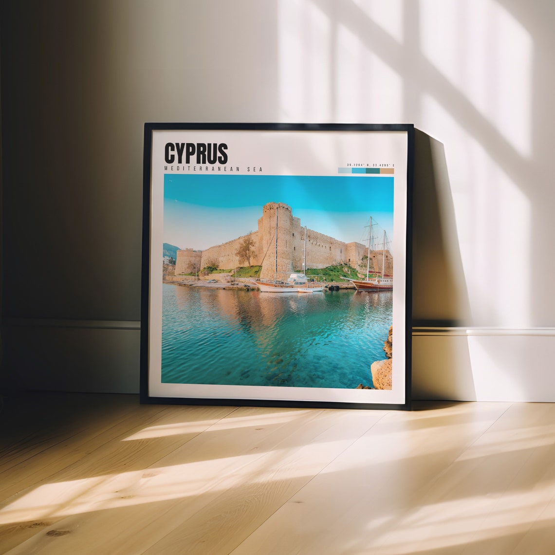 Cyprus Poster with Kyrenia Castle and Turquoise Harbor Waters - Image 3