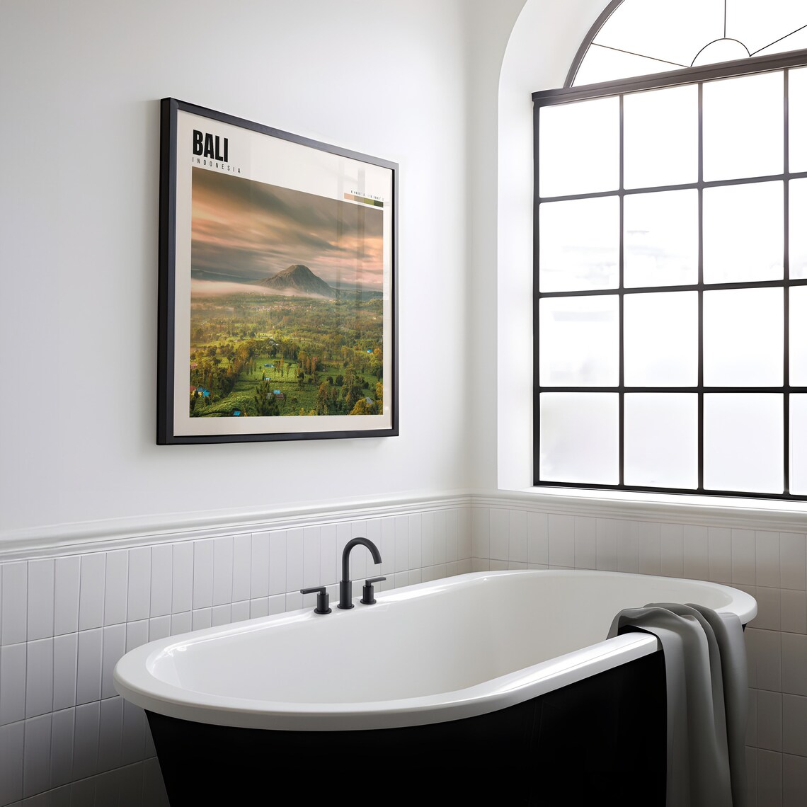 Bali Indonesia Mount Batur Volcano Sunrise Misty Valley Travel Poster - Image 2