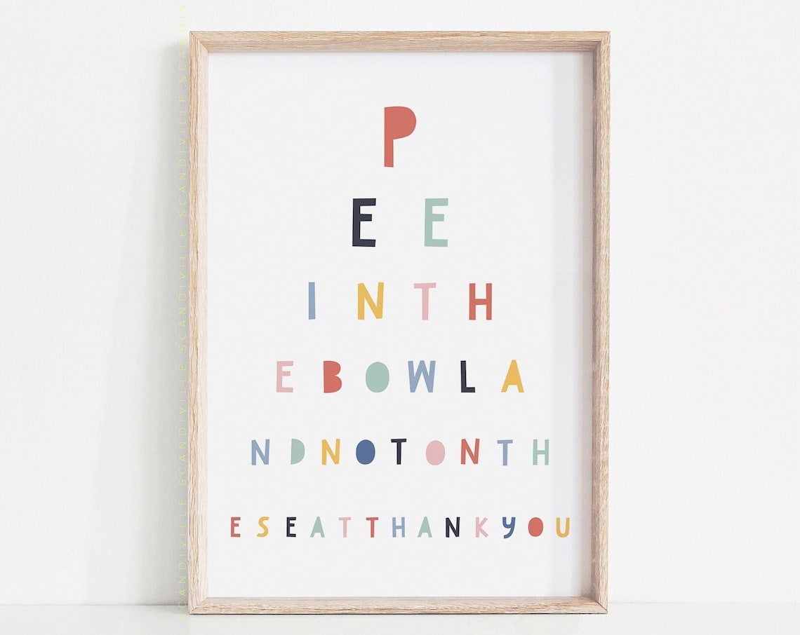Pee In The Bowl Not On The Seat Funny Kids Bathroom Sign Poster