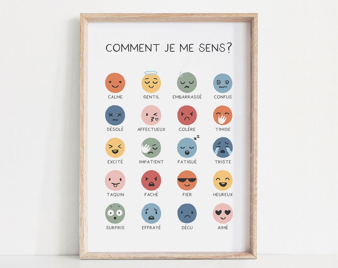 Comment Je Me Sens French Feelings Chart Kids Emotions Poster
