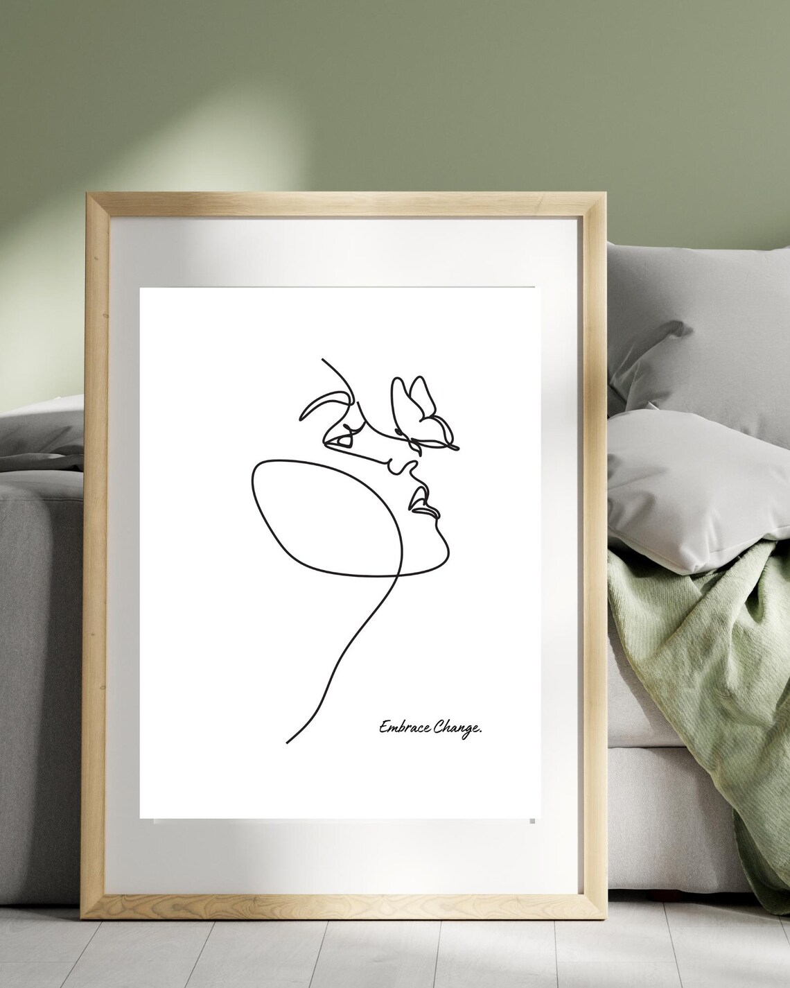 Embrace Change Minimalist Line Art, Inspirational Poster - Image 2