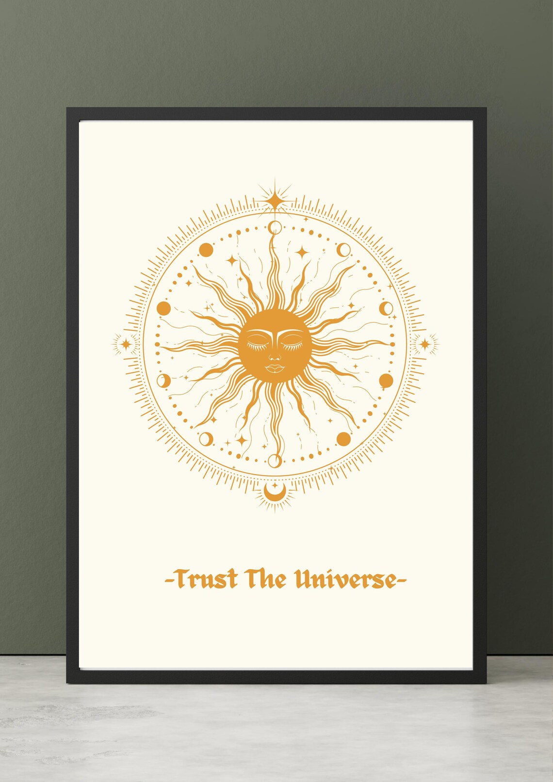 Trust The Universe Boho Celestial Sun Moon Spiritual Wall Art - Image 4