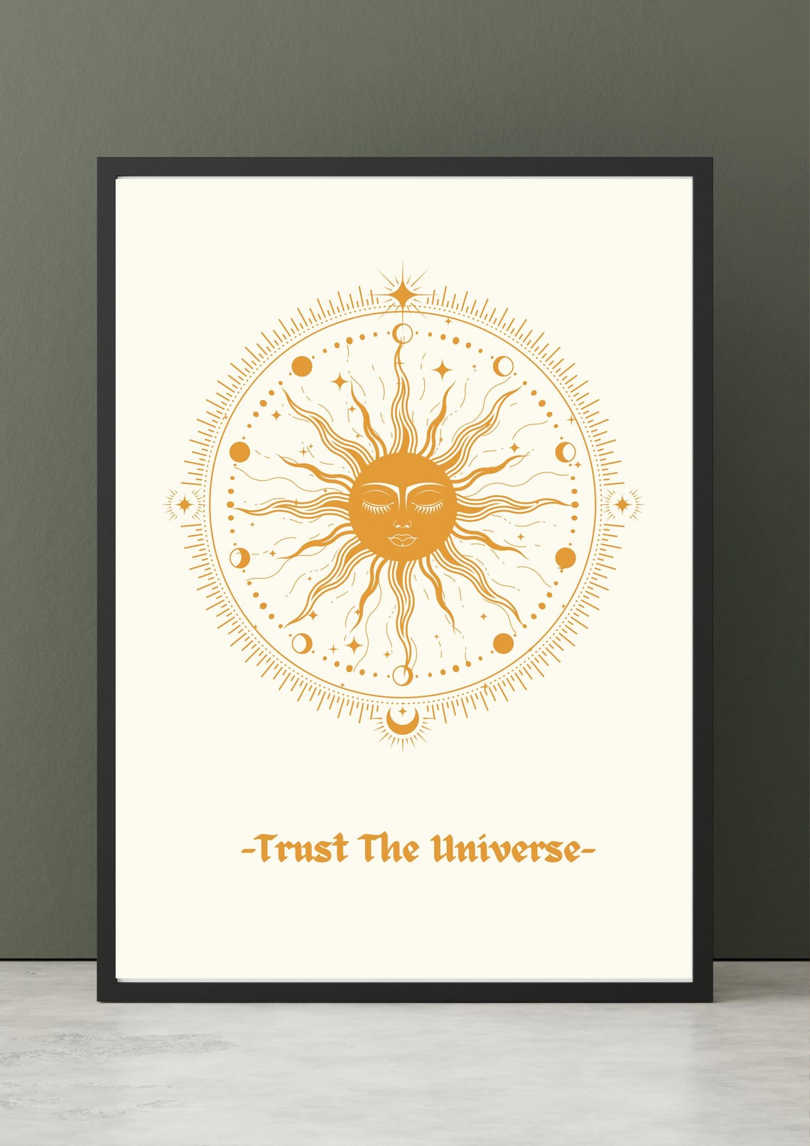 Trust The Universe Wall Art Boho Sun Moon Print Spiritual Minimalist Cosmic Decor Celestial Poster - Image 4