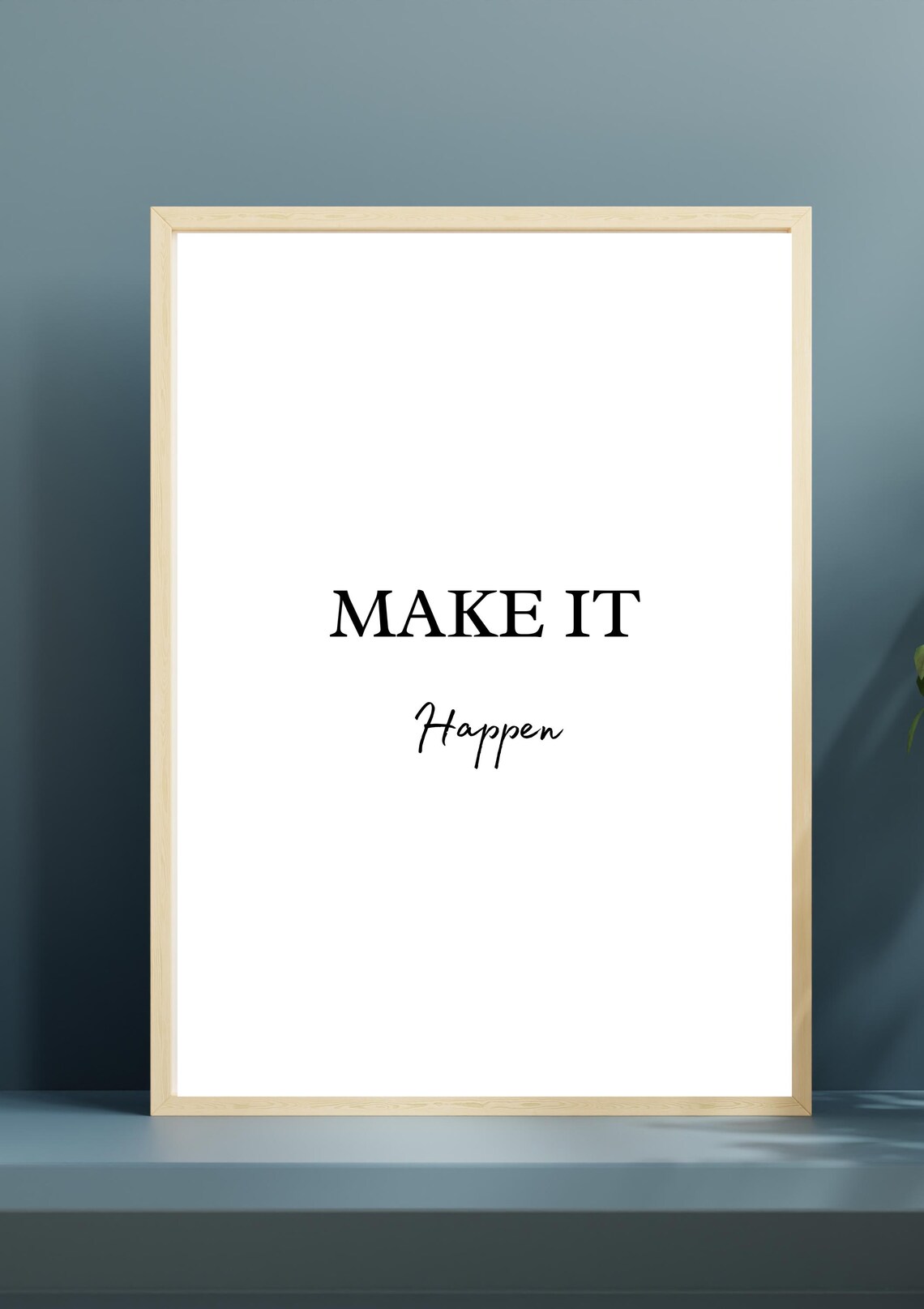 Make It Happen Black Typography Minimalist Modern Quote Poster - Image 2