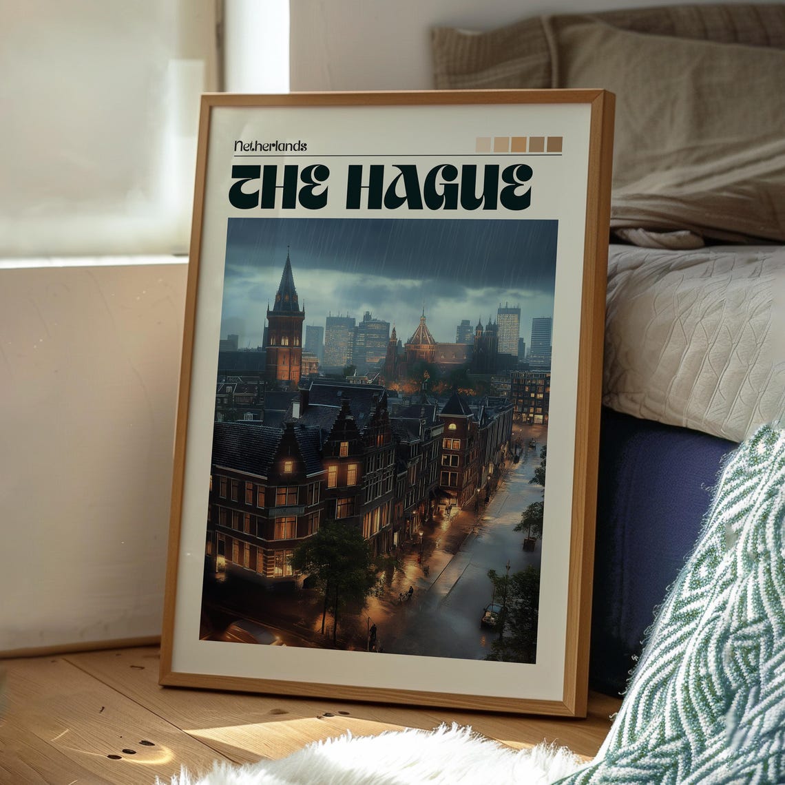 The Hague Travel Poster, Netherlands Canals - Image 3