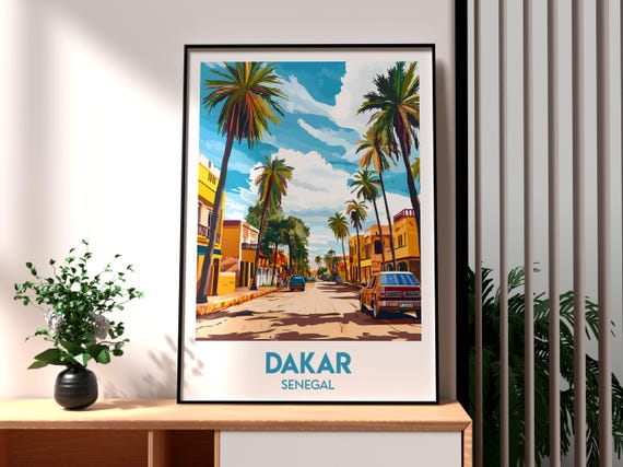 Dakar Travel Print Senegal Wall Art Poster Africa City