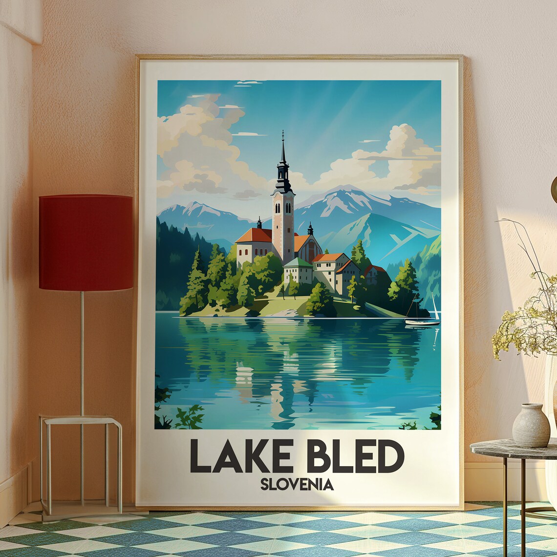 Lake Bled Slovenia Island Church Alps Lakeside Travel Poster - Image 2