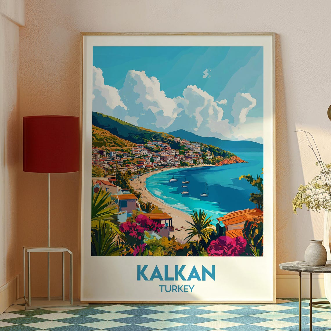 Kalkan Travel Poster, Turkey Beach Wall Art - Image 2