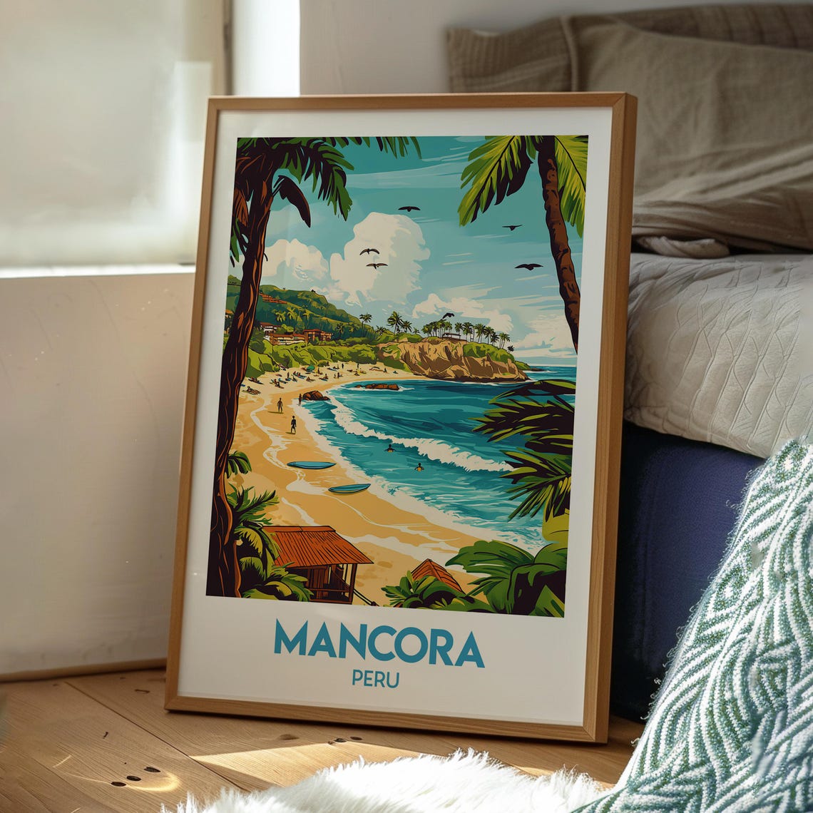 Mancora Travel Poster, Peru Backpacking Art Print - Image 3