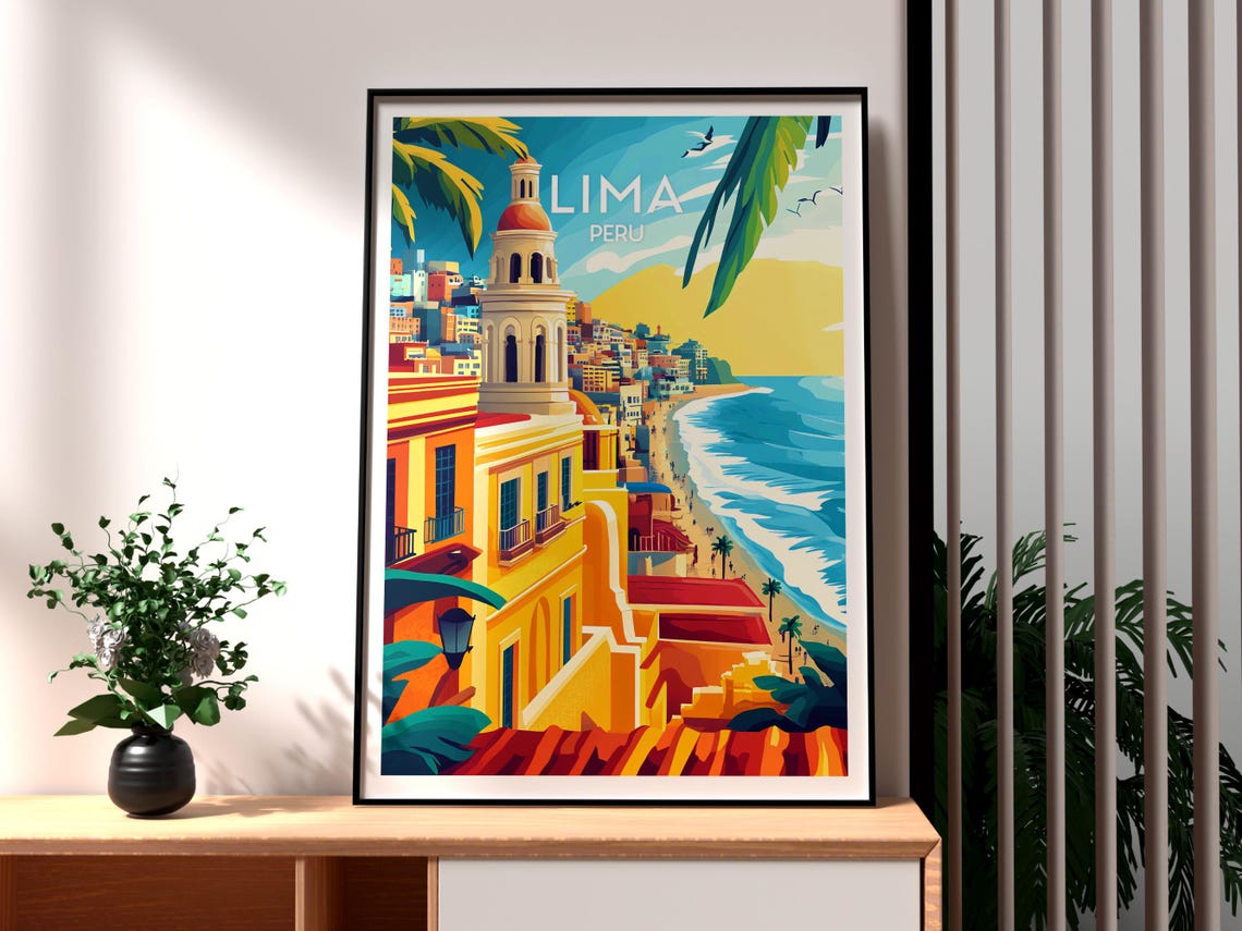 Lima Poster Iquitos Art Peru Travel Print Wall Backpacking South America