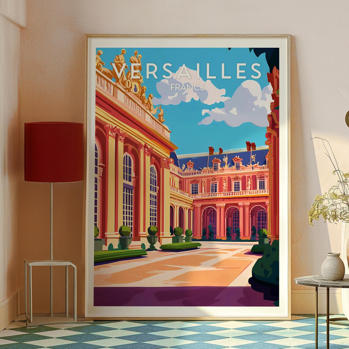 Versailles France Grand Palace Facade Gardens Classic Landmark Poster - Image 2