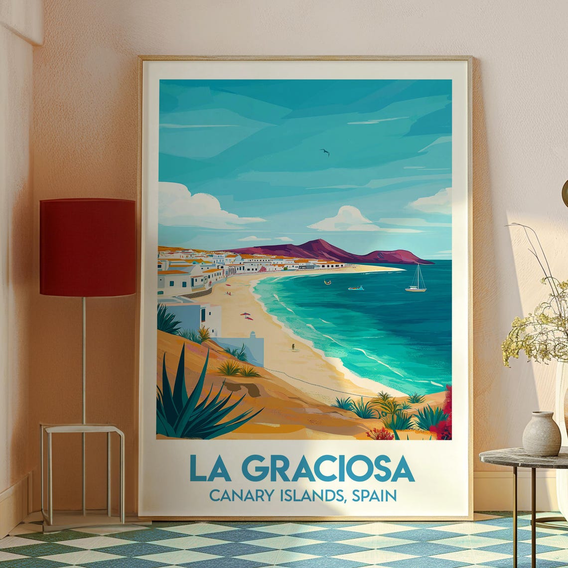 La Graciosa Spain Canary Island Beach Turquoise Sea Travel Poster - Image 2