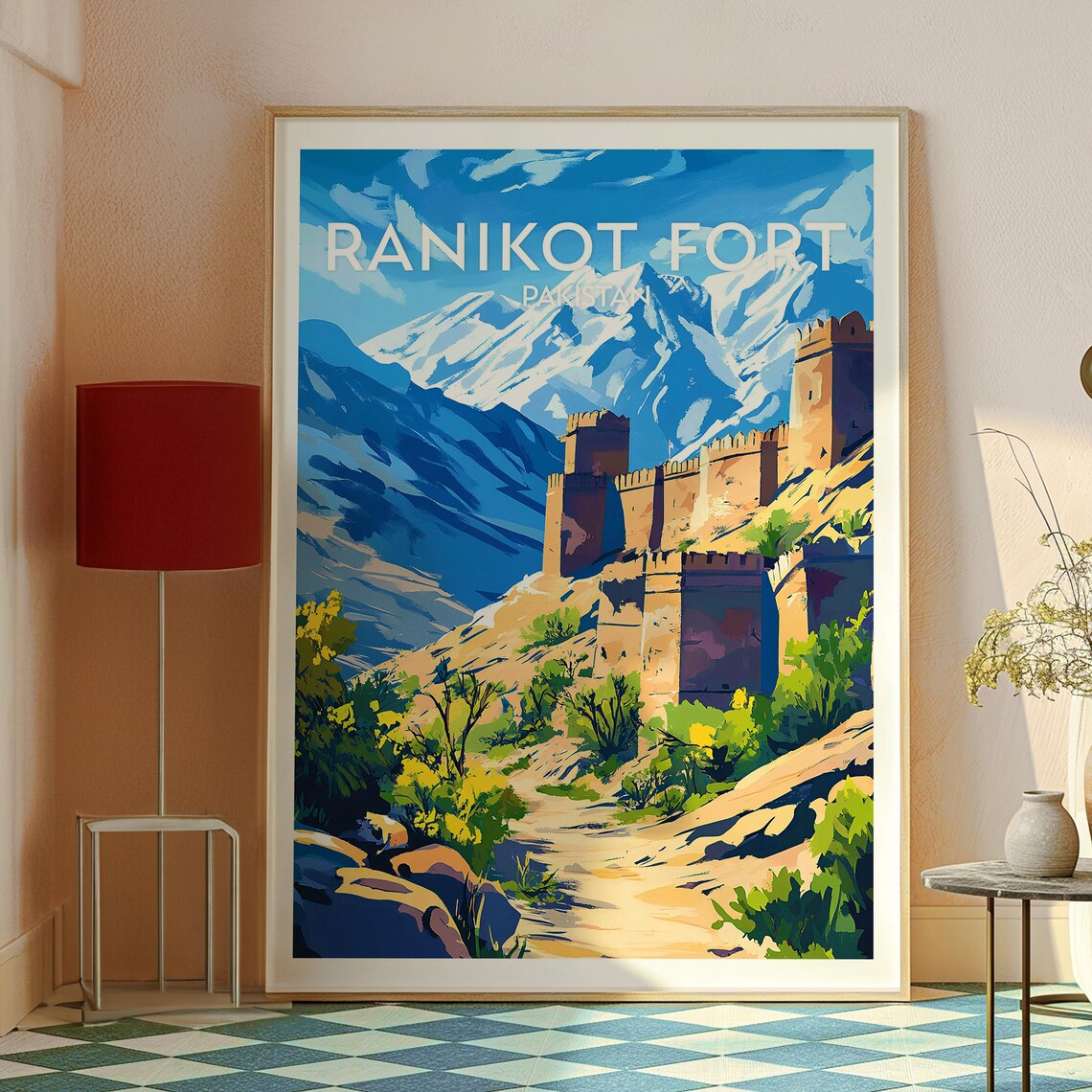 Ranikot Fort Pakistan Great Wall Desert Fortress Travel Poster - Image 2