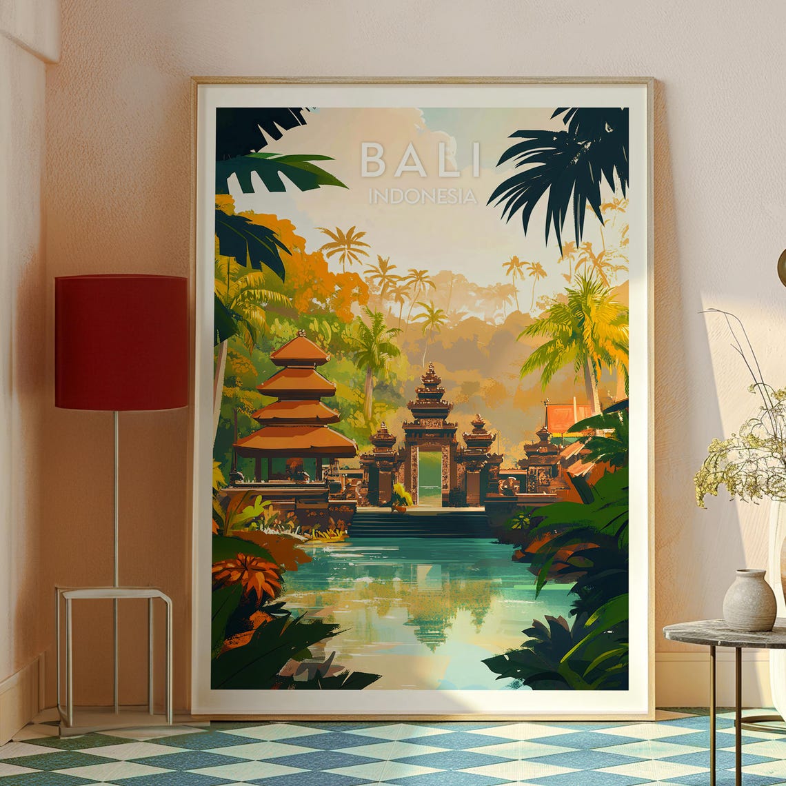 Bali Travel Print Wall Art Rice Fields Poster Backpacking Gift For Traveller Indonesia - Image 2