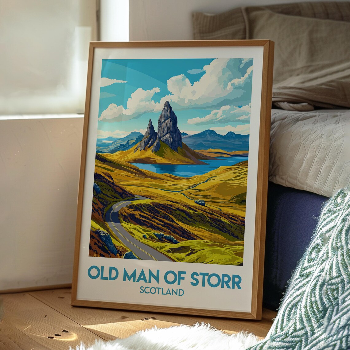 Old Man Of Storr Scotland Isle Of Skye Rock Illustration Art Poster