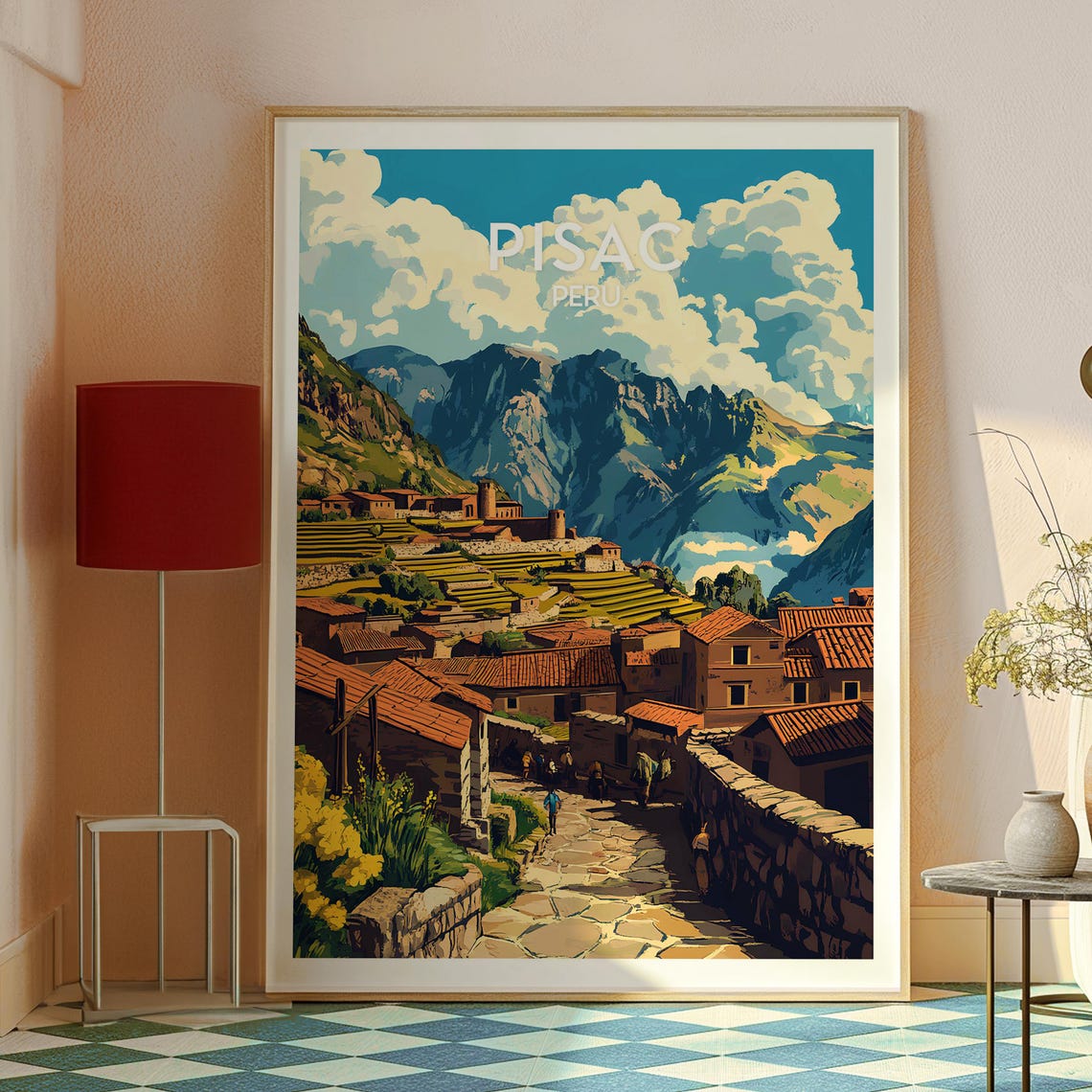 Pisac Poster Cusco Art Peru Travel Print Wall Backpacking South America - Image 2