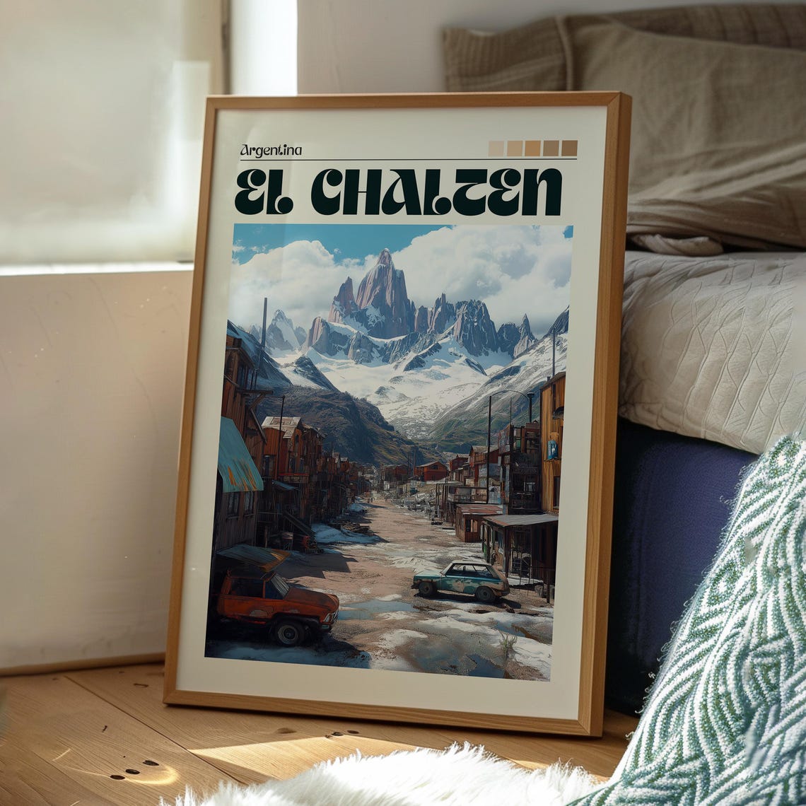 El Chalten Travel Print Argentina Wall Art Mountains Poster Gift For Traveller - Image 3