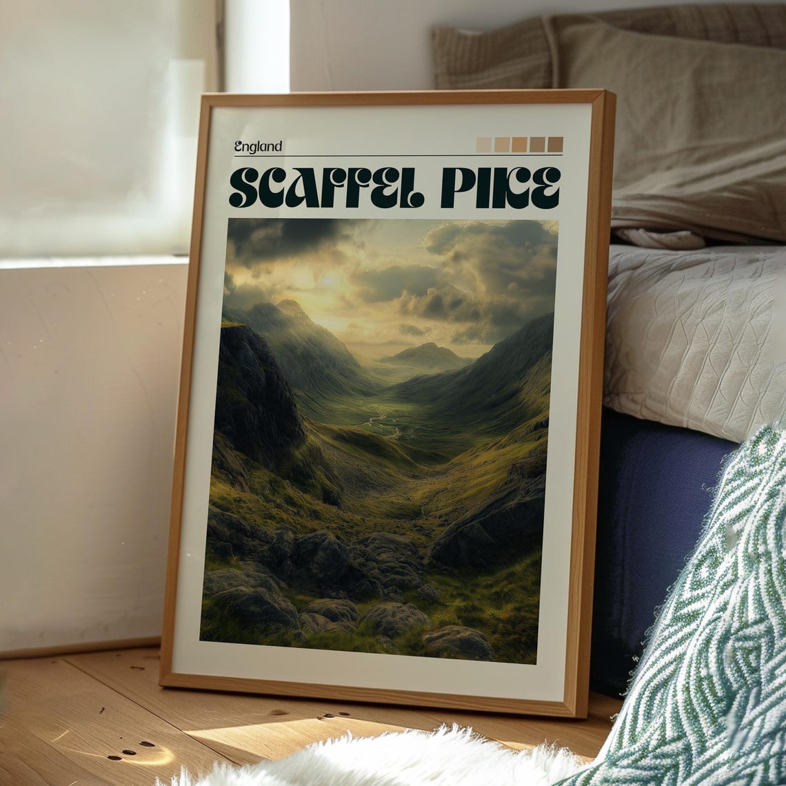 Scafell Pike Print The Lake District Wall Art Uk Hiking Poster Travel Walking - Image 3
