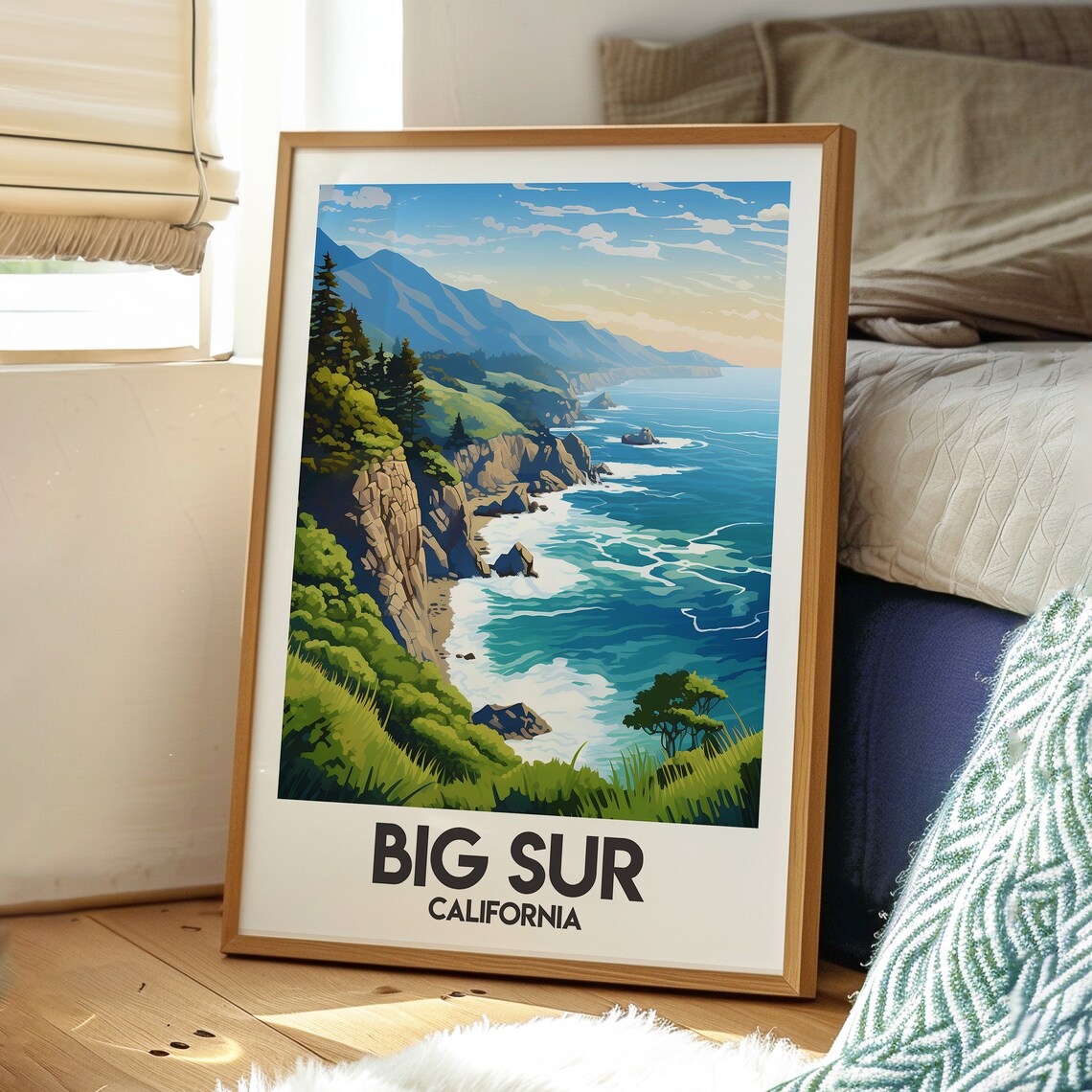 Big Sur California Rugged Pacific Cliffs Coast Travel Poster - Image 3