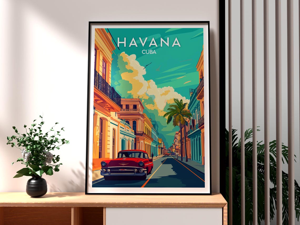 Havana Travel Print Wall Art Poster La Habana Cuban