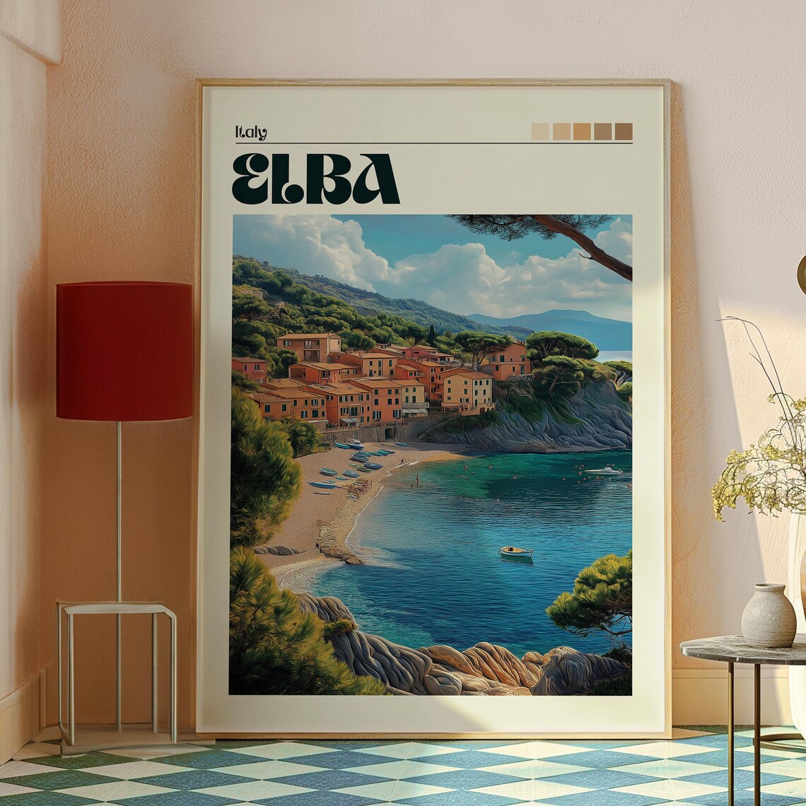 Elba Italy Island Village Beach Turquoise Bay Vintage Travel Poster - Image 2